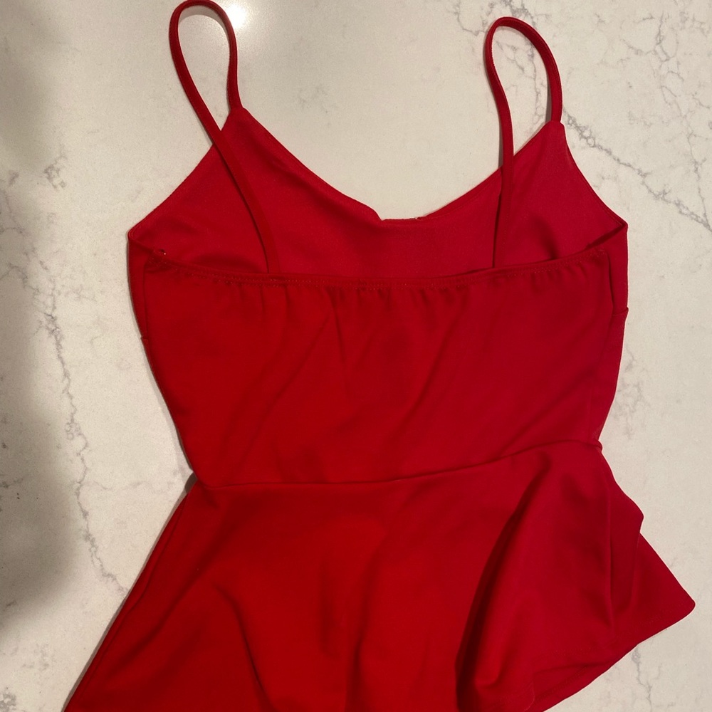Red Ruffled Tank Top - Picture 2 of 5